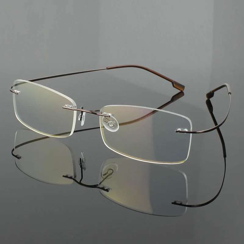 TOptical 2017 Fashion Titanium Myopia Rimless Glasses ...