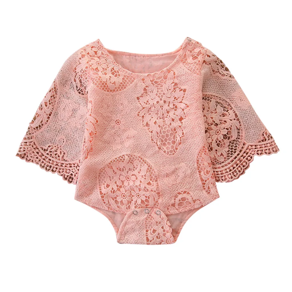 newborn body Kids Baby Girls Romper Summer Flower Lace Half Sleeve Romper Sunsuit Outfit One-pieces aunt baby clothes Playsuit