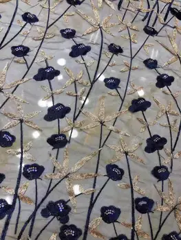 

5 yards sequin embroidery African lace fabric French mesh Nigeria lace fabric suitable dress clothes DIY