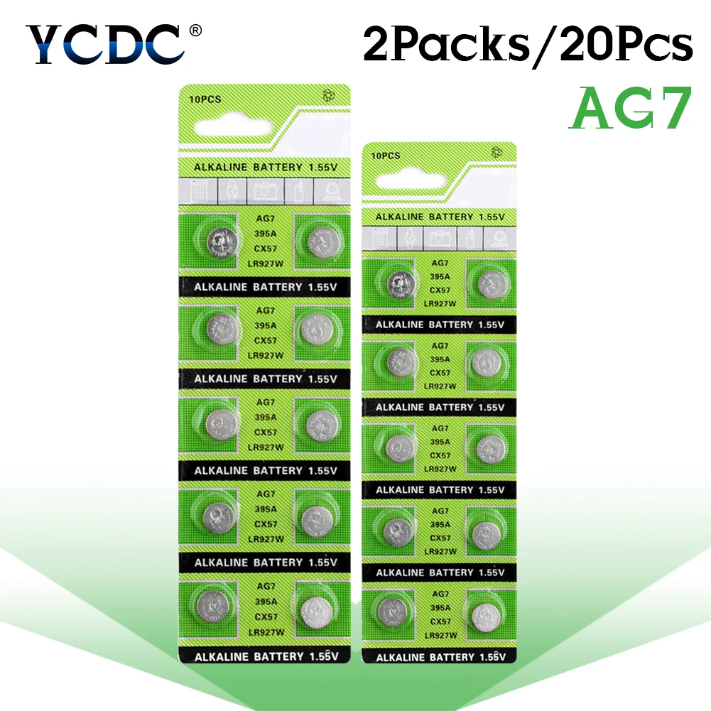 YCDC поле 20x1,55 V Вольт LR927 LR927W SR927 SR927SW SR927W S28 SP395 SR57 SR57L TR927W V395 пуговица-Монетка ячейки AG7 щелочных батарей