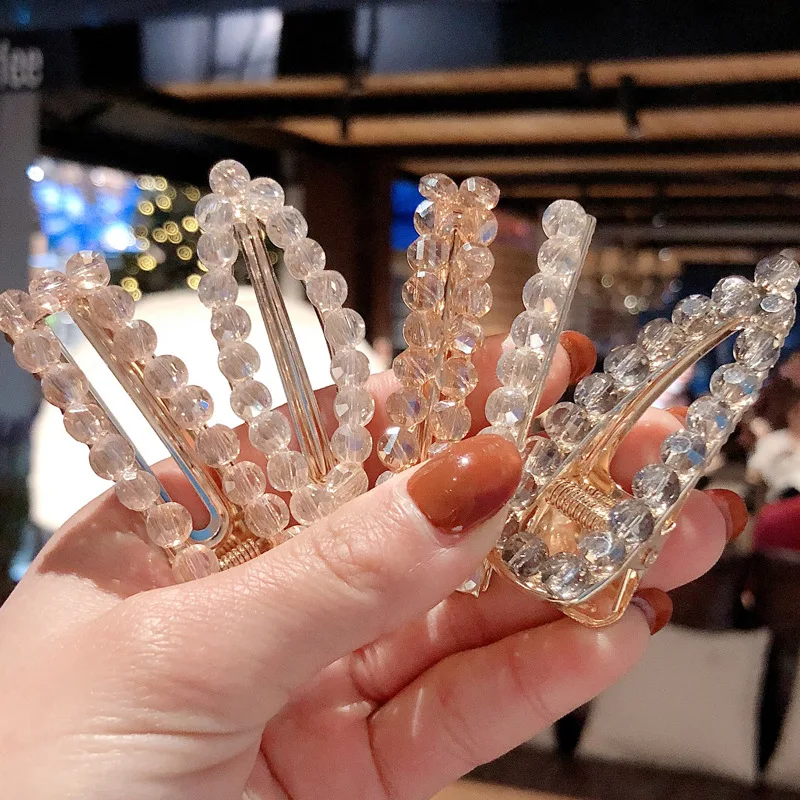 

1Pcs Bling Crystal Hair Pins For Women Girls Cute Rhinestone Beads Hair Clips Barrette Tools Bride Hair Accessories Gift