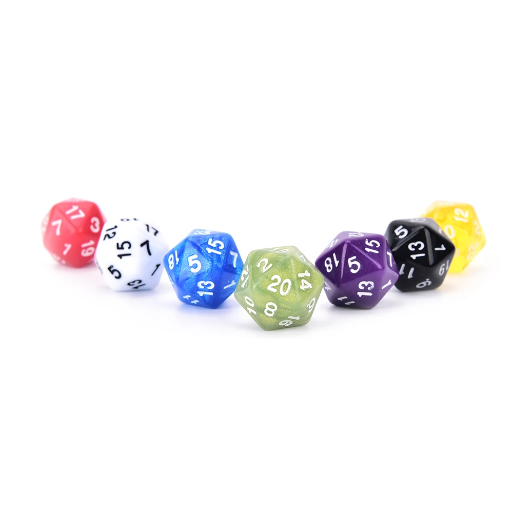 1 шт. T& G Красочные D20 кости набор Непрозрачный эффект подземелья и дракон 20 сторона цифровые кости номер 1-20 для игры