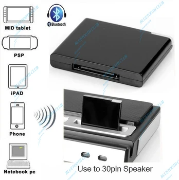 

Free Shipping Wholesale A2DP 30pin connector Wireless Music Receiver Bluetooth Audio Adapter for IPHONE, IPAD, IPOD Speakers