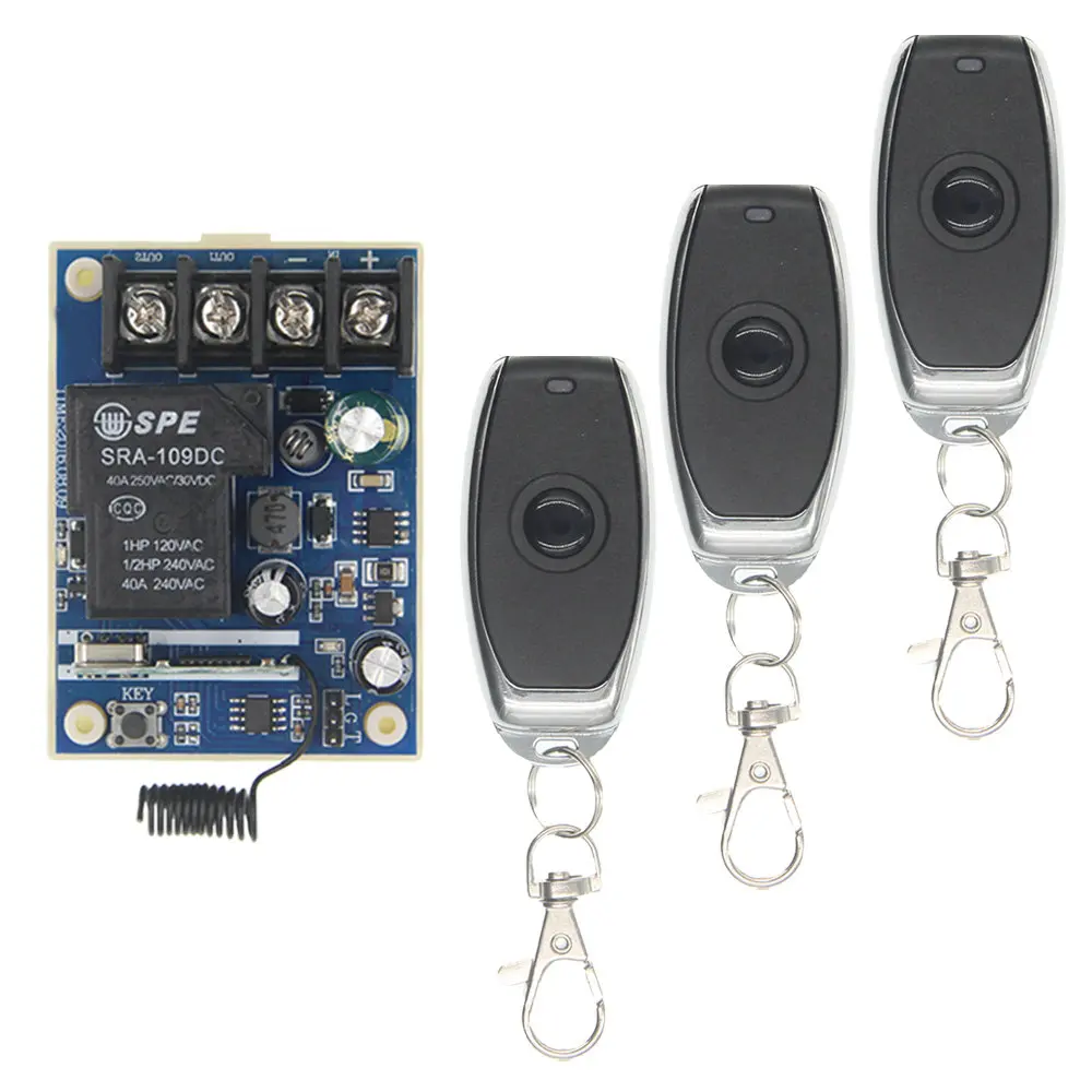 

DC 12V 24V 36V 48V Smart 1CH 1 CH 30A Wireless Remote Control Light Motor Switch Relay Output Radio RF Transmitter Receiver