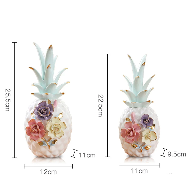 White Ceramic Pineapple Modern Home Decoration Accessories Plant