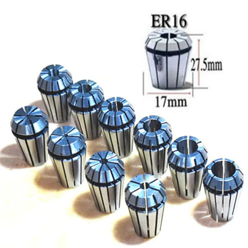 

Good ER16 10Pcs Spring Collet Set CNC Milling Lathe Tool Engraving Machine VEC57 T0.45
