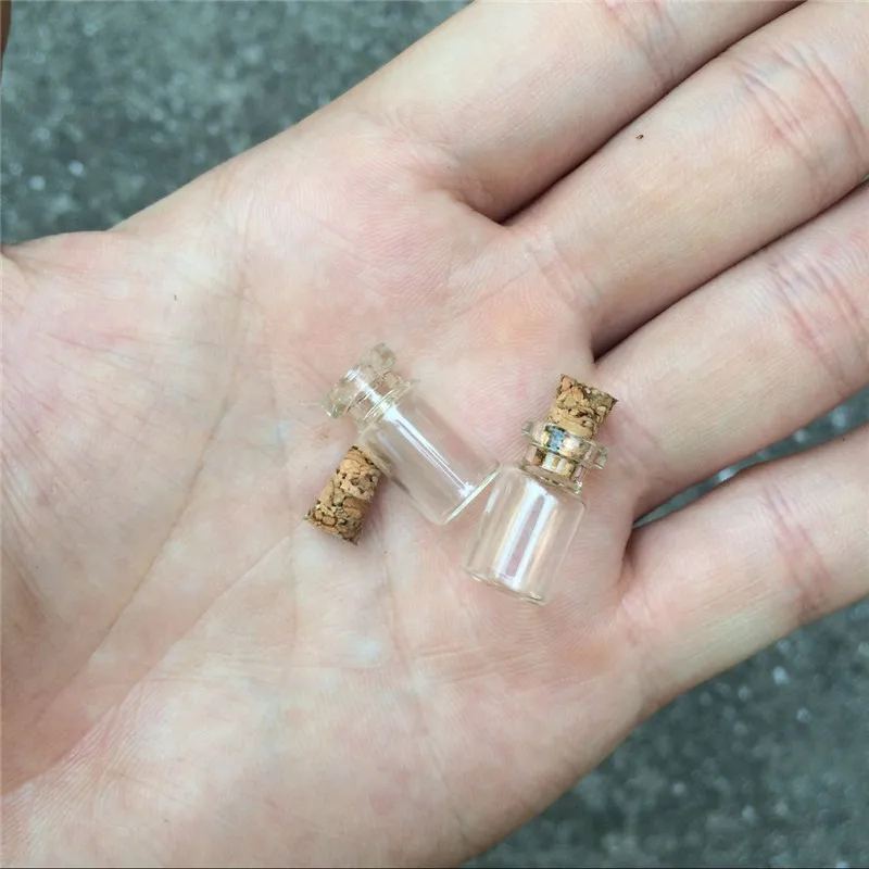 Mini Glass Bottles With Cork 10*18*5mm 0.5ml Empty Small Wishing Bottle Glass Vials Jars 300pcslot 6