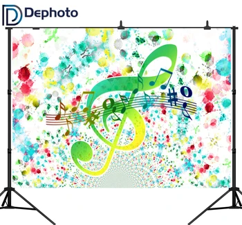 

DePhoto Watercolor Musical Note Show Poster Baby Photography Backgrounds Customized Photographic Backdrop For Photo Studio