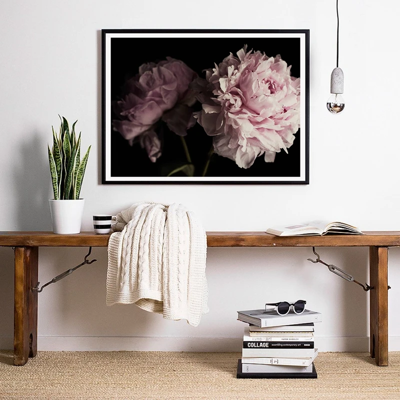 Peony Wall Art Prints Living Room Decor