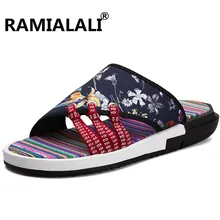 Мужские сандалии; сезон весна-лето; мужские парусиновые пляжные сандалии; Брендовые мужские повседневные Вьетнамки без застежки; мужские пляжные сандалии