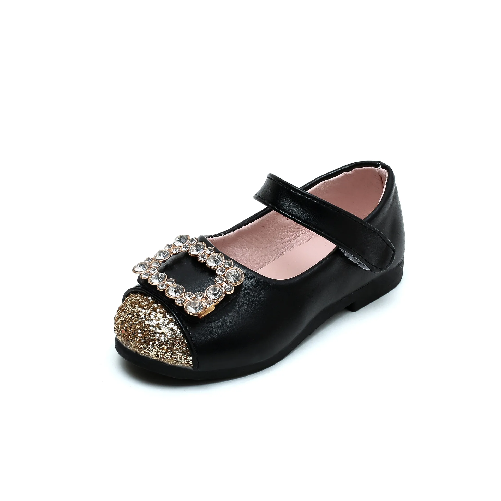 Весенне-Осенняя обувь для девочек; обувь принцессы с кристаллами для маленьких девочек; детская обувь на плоской подошве из искусственной кожи; детская модельная обувь Mary Jane