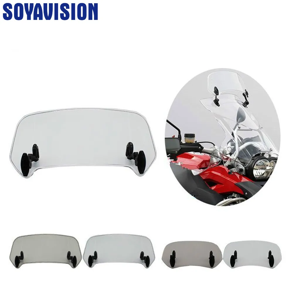 

Transparent Motorcycles Risen Adjustable Wind Screen Windshield Spoiler Air Deflector for BMW F800 R1200GS Honda KAWASAKI YAMAHA