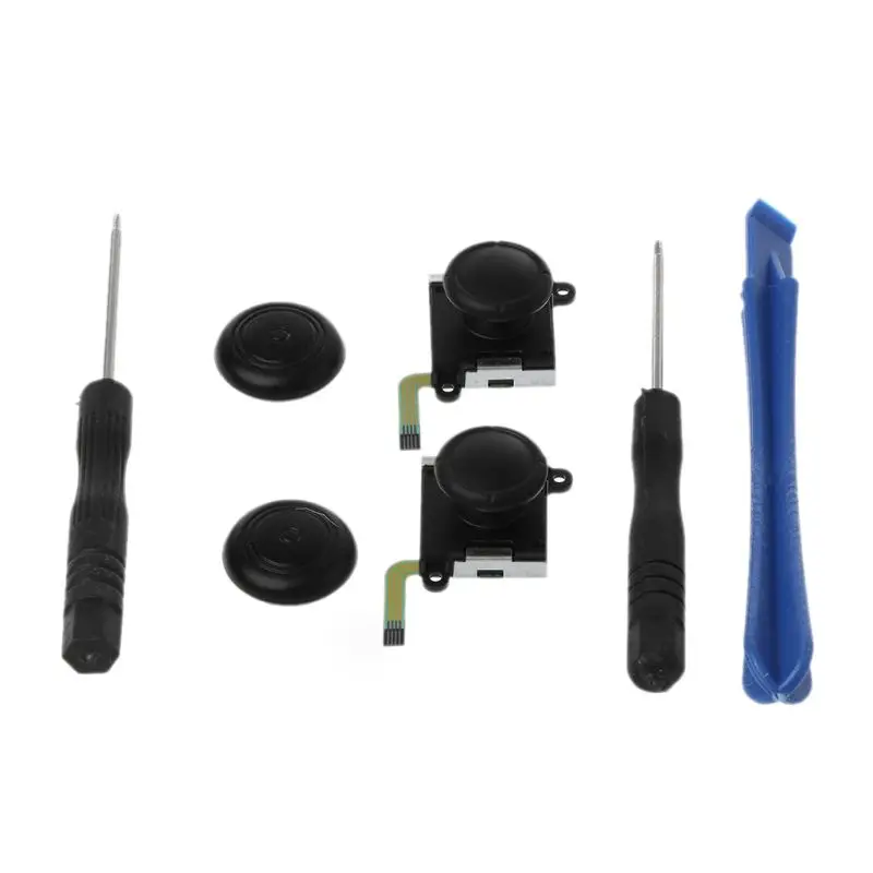 

3D Analog Joystick Switch Thumb Stick Controller Module Sensor Potentiometer Repair Tool Replacement Black for Nintend Switch 12