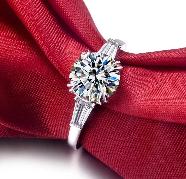 

14K White Gold Wedding Ring Attractive 2Ct Test Positive Moissanite Diamond Ring High Quality Gold Jewelry