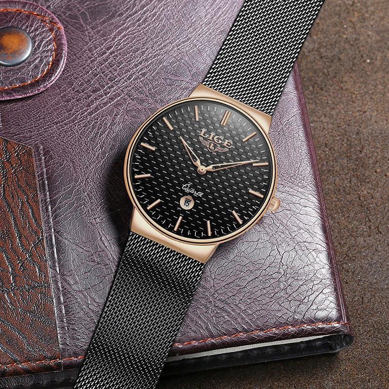 Женские кварцевые часы Reloj Mujer LIGE модные роскошные Брендовые Часы для женщин