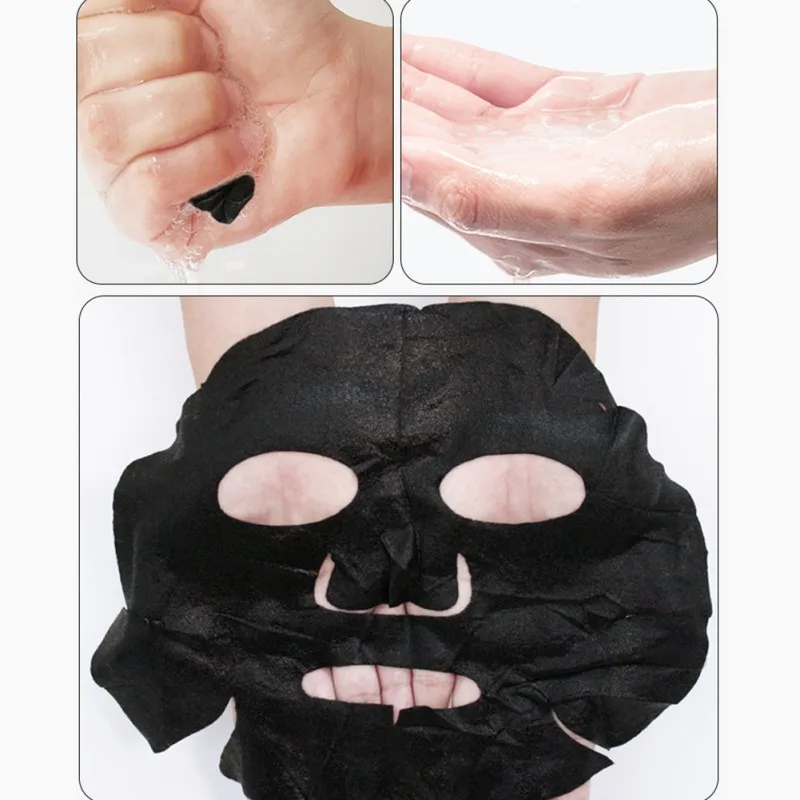 

2 Pcs Black Water Mask Lubricating Black Pond Glossy Skin Care Mask Aging Replacement Mask Whitening Moisturizer Face Deep Clean