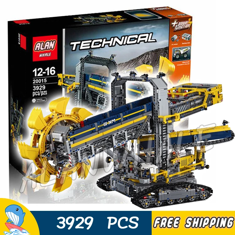 

3929pcs 2in1 Techinic Bucket Wheel Excavator Mobile Aggregate Processing Plant 20015 Model Building Blocks Compatible With lego