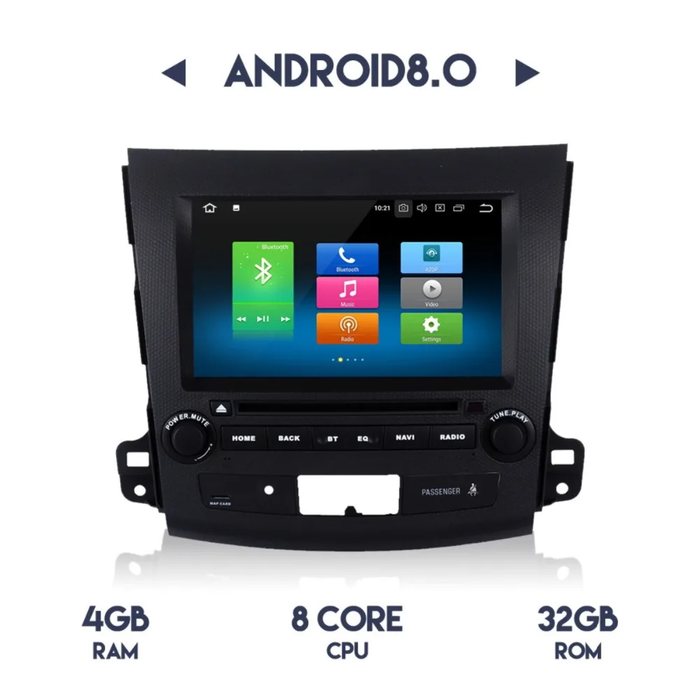 

Android8.0 Car DVD player for Mitsubishi Outlander 2006~2012 For Citroen C-Crosser for Peugeot 4007 tape recoder GPS Navigation