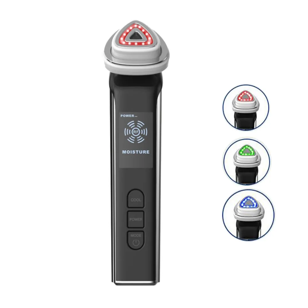 

home use RF beaute portable facial machine with 3 LED therapy handheld beauty device Wrinkle Removal Skin Tightening Anti Aging,