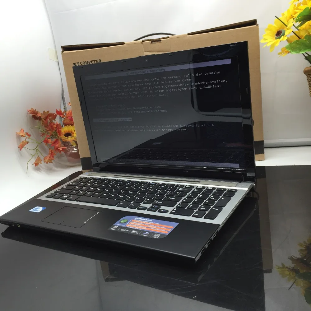 High Quality 15.6 Inch 1037U/J1900 Laptop Notebook Qual Core DVD RW