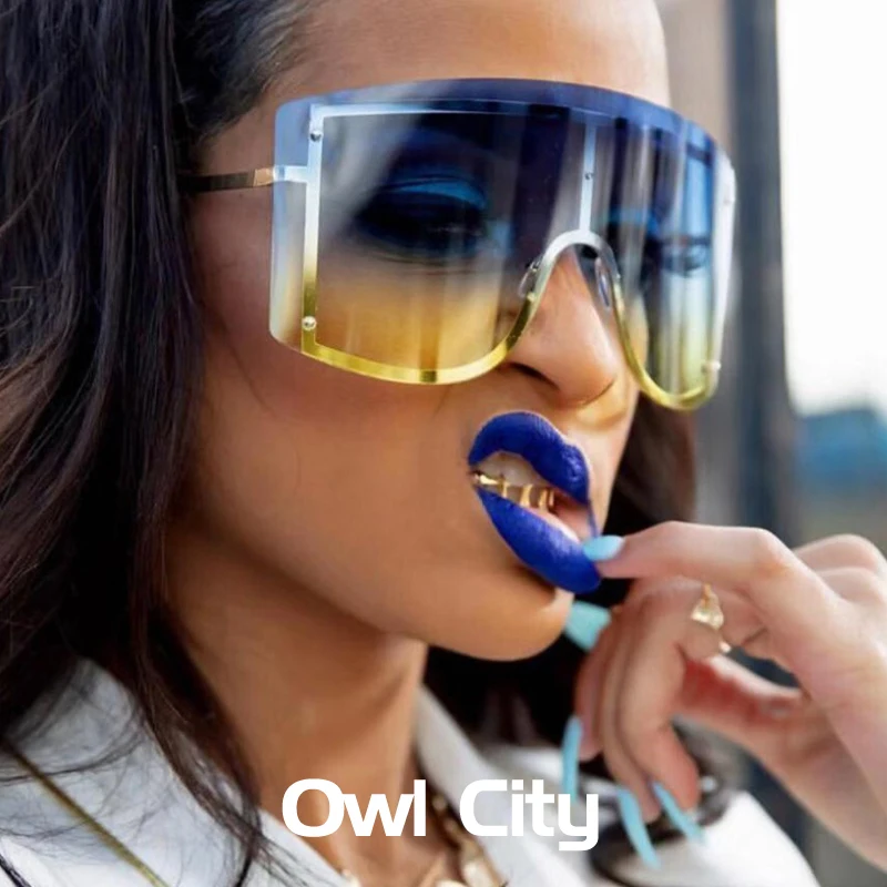 

Oversized Sunglasses Women Men Big Goggle Luxury Party Sunglass Fashion Trendy Festival Eyewear UV400 Futuristic Sun Glasses