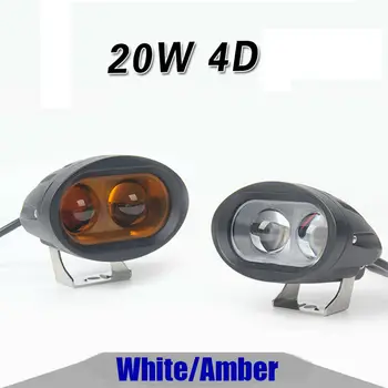 

2pcs 4 Inch 4D White/Amber led Work Light 20w Driving Fog Light Spotlight for Jeep Offroad 4x4 ATV UTV SUV 4WD Golf Cart tractor