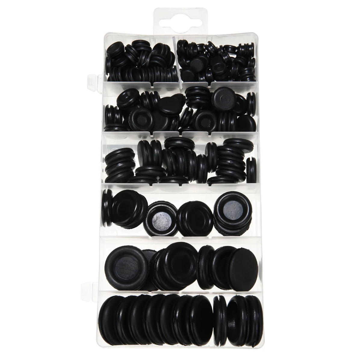 170pcs Black Closed Seal Ring Grommets Car Electrical Wiring Cable Gasket Kit Rubber Grommet Hole Plug Set with Plastic Box