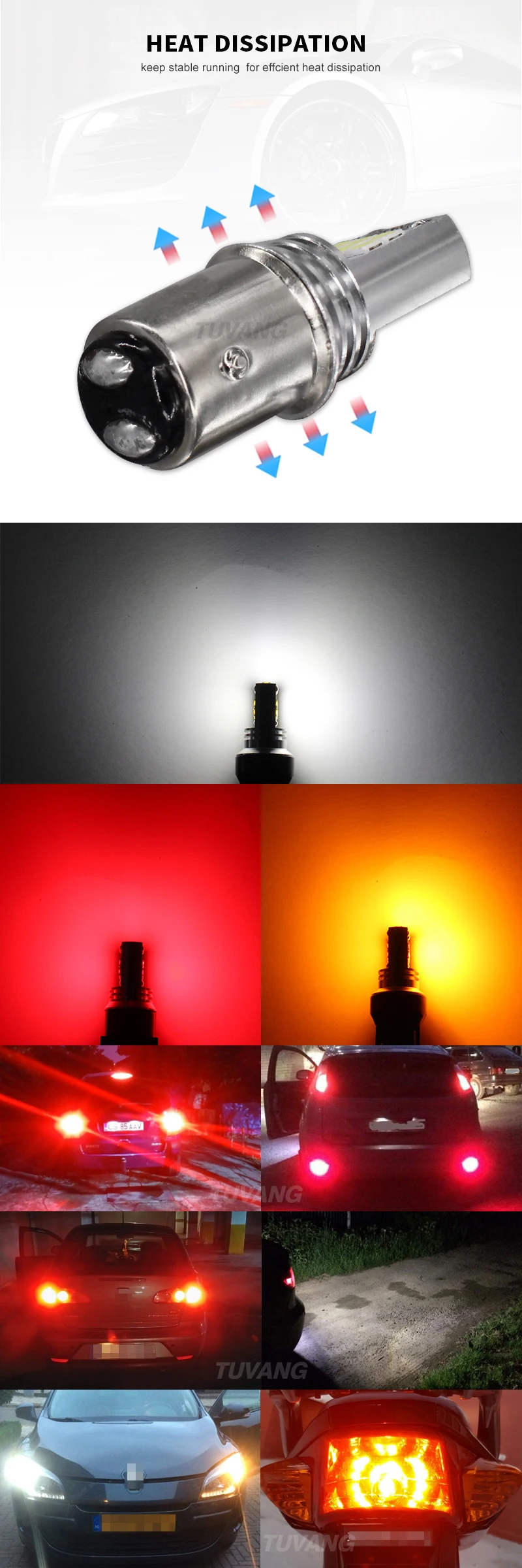 2x P21/5 W светодиодный стробоскоп S25 1157 BAY15D Автомобильный светодиодный светильник 15 Smd 3030 стоп-сигнал резервный лампочка светильник s источник красный белый