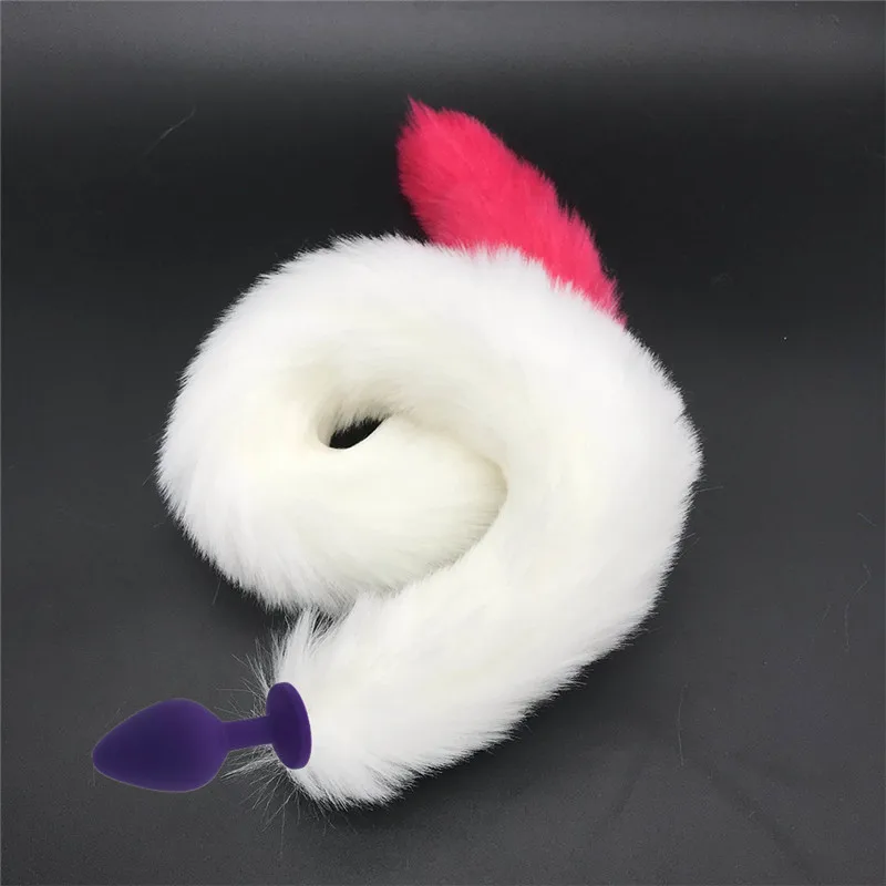 80cm Long Fox Tail Exotic Accessories Anal Butt Plug Silicone Anus Beads Stimulation Sex Products Adult Games | Красота и здоровье