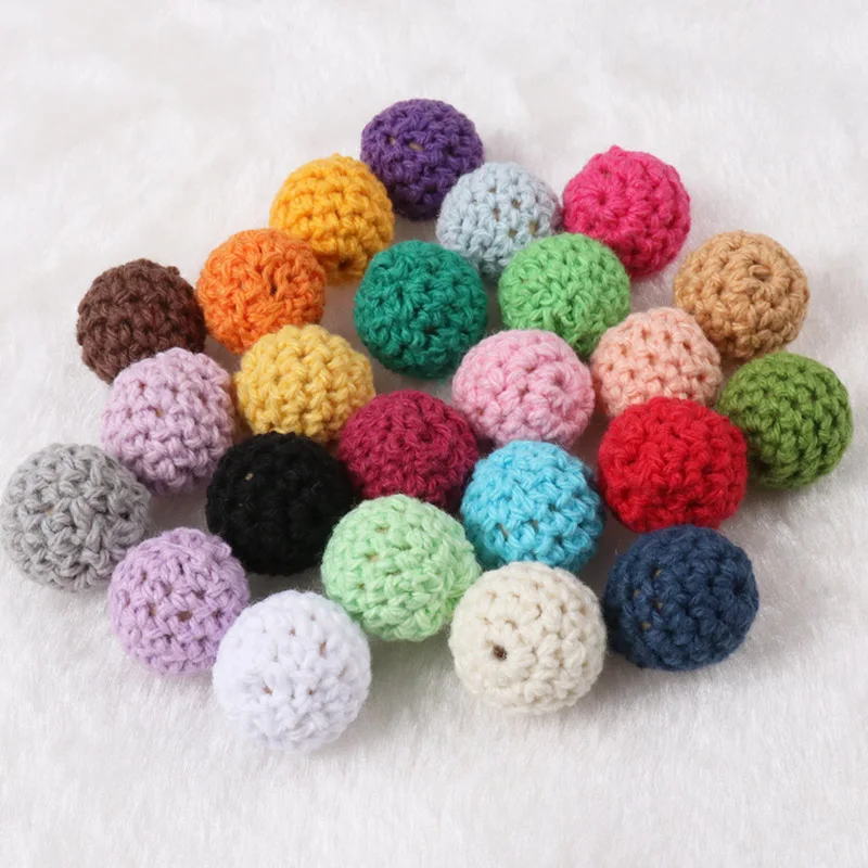 

5 PCS Elegant 20mm Crochet Beads Woolen Yarn For Choose Knitted By Cotton Thread DIY Jewellery Making MT2004X-20mm