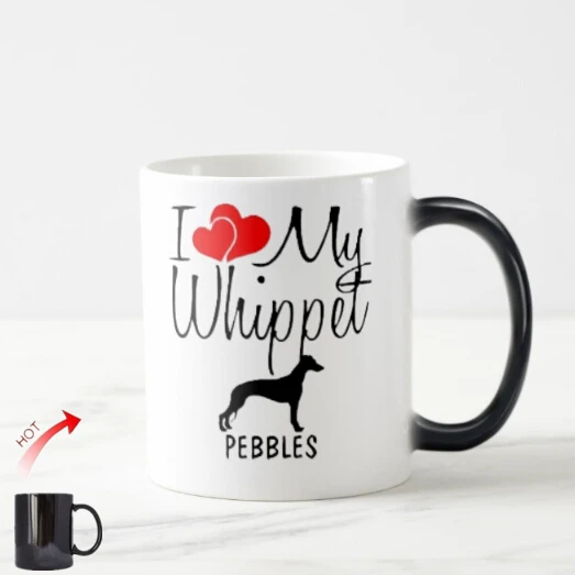Новинка на заказ волшебная кружка с надписью I Love My Whippet Dog персонализированная