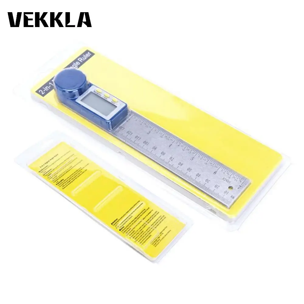 0-360° Digital Angle Finder Protractor LCD Gauge Stainless Steel Ruler Measure