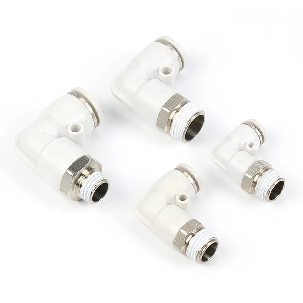 

PL Pneumatic connector 4mm-12mm Hose OD 1/8" 1/4" 3/8" 1/2" Male Thread Pneumatic Tube Elbow Connector Tube Air Push In Fitting