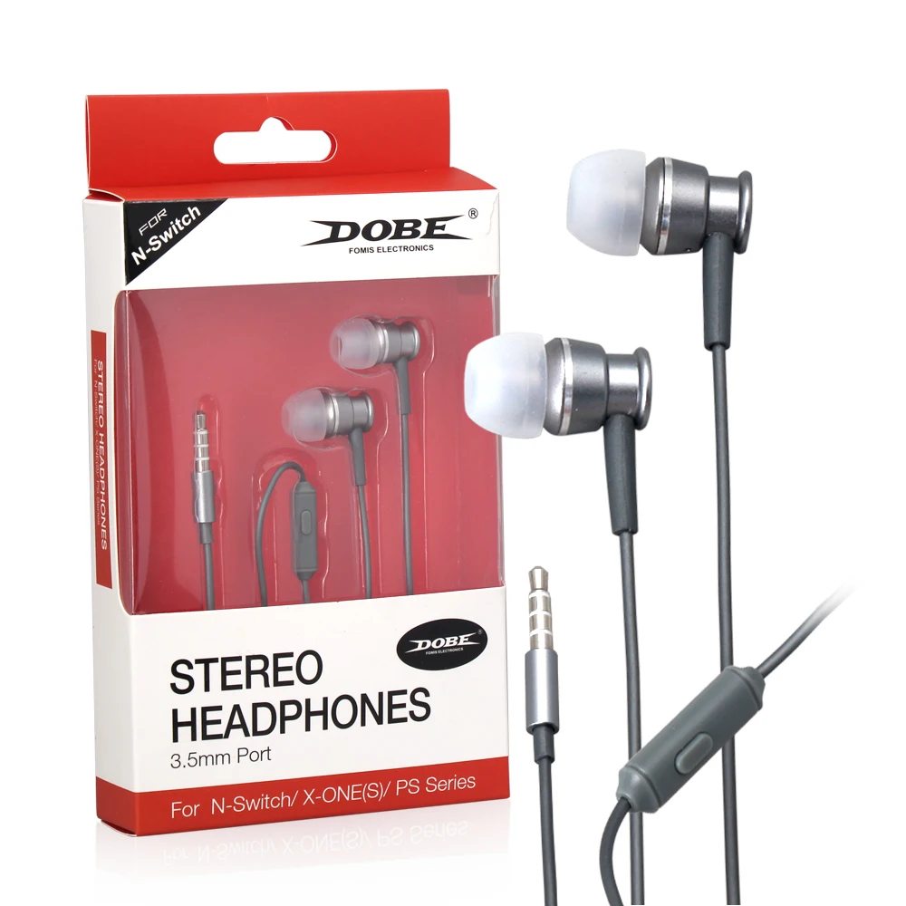 3,5 мм порт Half In-Ear металлический телефон наушник 1,2 м проводной микрофон гарнитура бас верность стерео наушники для NS Nintend переключатель