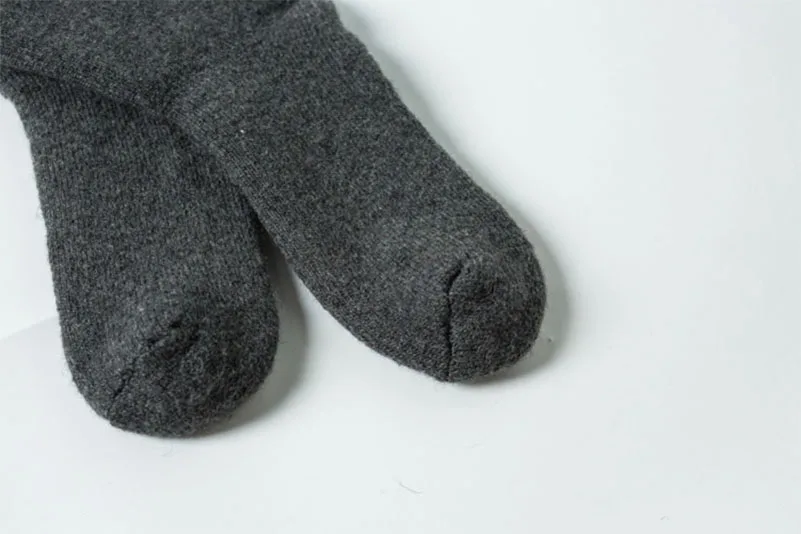 LKWDer 3 пары мужские шерстяные зимние носки супер толстые теплые однотонные черные шерстяные теплые мужские повседневные носки для сна мужские носки