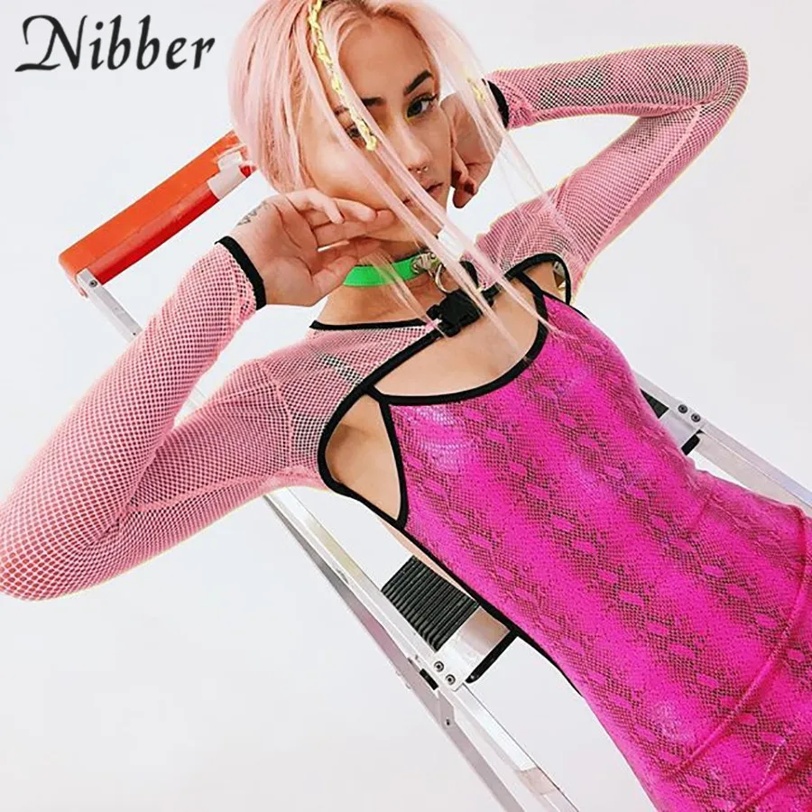 Nibber/Весенняя Сексуальная сетчатая Клубная одежда, женский топ, Повседневная футболка, летняя мода, Прозрачные топы с длинным рукавом, Повседневная футболка