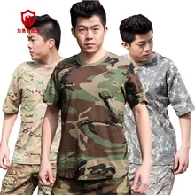 Уличная охотничья камуфляжная Футболка Мужская дышащая армейская тактическая Боевая футболка Военная сухая Спортивная камуфляж, лагерь Acu зеленые футболки