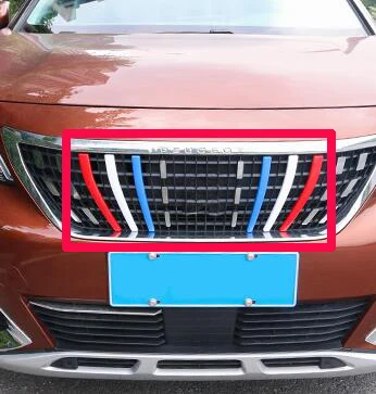 L and R Для peugeot 3008 красочная Передняя Центральная решетка бампера крышка отделка украшение полосатая наклейка Стайлинг автомобиля - Название цвета: L and R