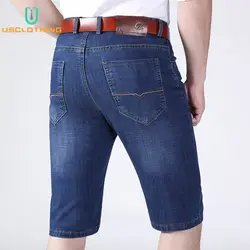 Новые брендовые джинсы джинсовые шорты мужские высотой до колена короткие джинсы модные мужские деловые повседневные Прямые шорты из