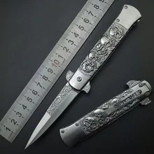 Skull Mirror Scrub titanium Outdoor Rescue Tool Knives Multi Function tactical Knife Multifunctional Survival Pocket knifes