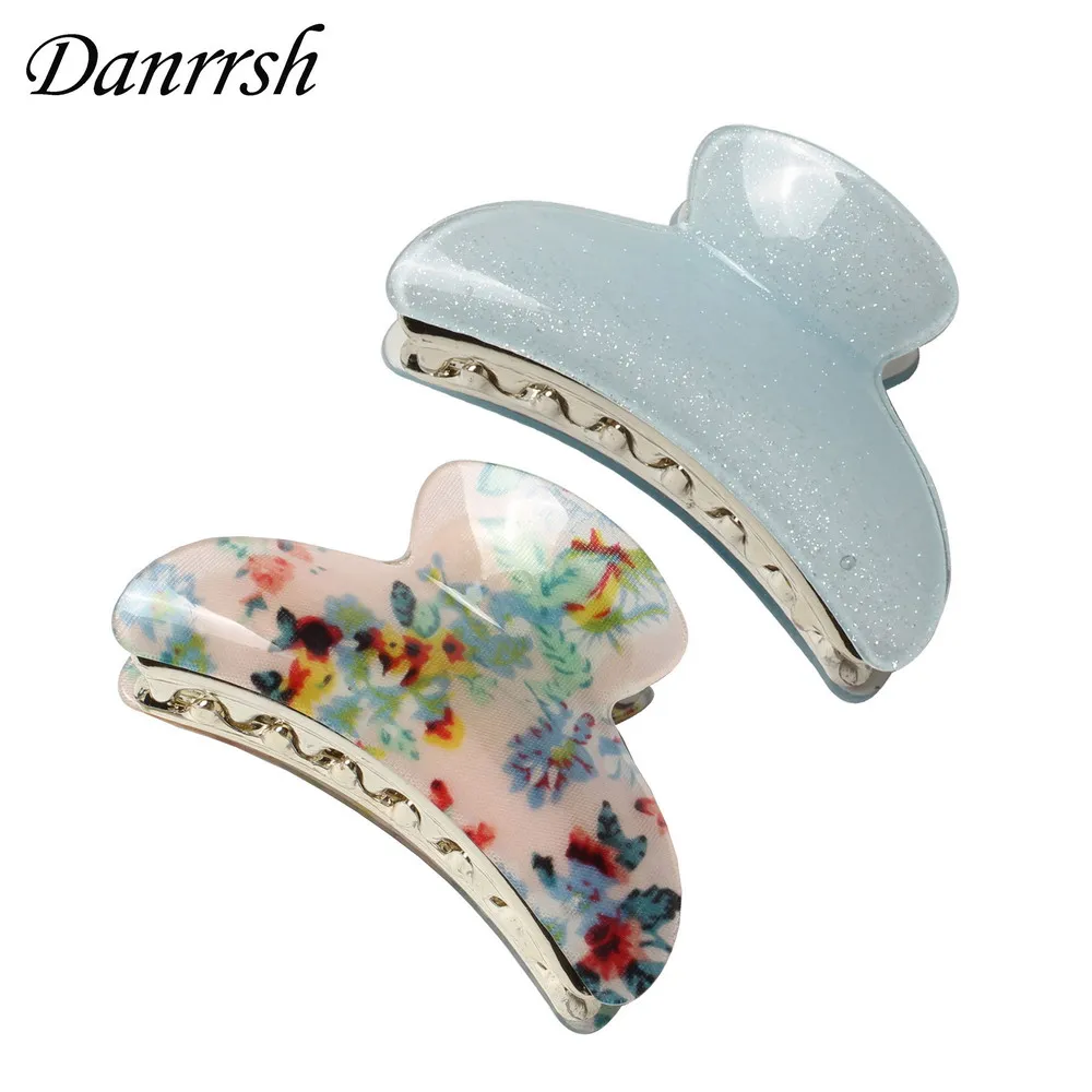 

7cm Length Light blue series 2 pcs/lot Acrylic Hair Claws Hairpins Hair Clip Crab For Women Girl Hair Jewelry Accessories