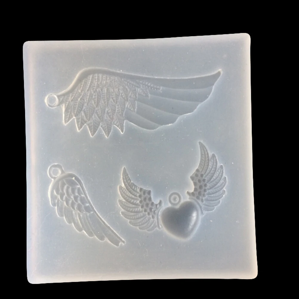 

DIY Handmade Silicone Mold Fondant Sugar Process Kitchen Angel Wings transparent Epoxy Pendant mold Chocolate Wedding Decoration