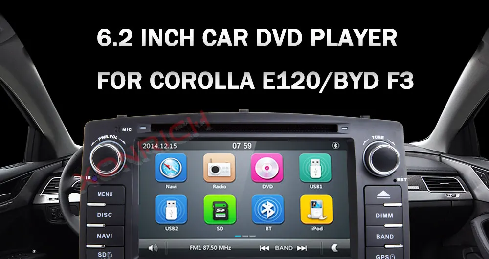 Cheap 2 Din Car DVD Player GPS Radio Multimedia For Toyota Corolla E120 BYD F3 2000 2005 2006  Head Unit Stereo Navigation Audio 0
