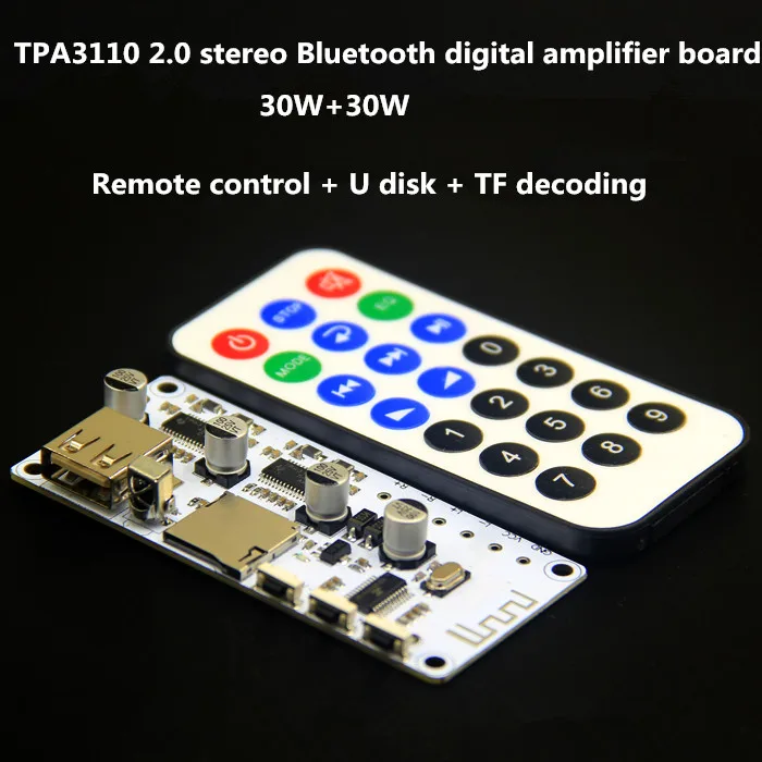 2*30 Вт 2 0 каналов DC16V TPA3110 стерео Bluetooth цифровой усилитель плата дистанционного/U