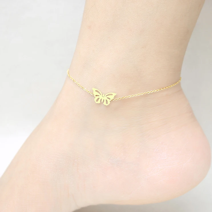 

Ankle Chain Butterfly Insect marine animal Pendant Anklet Stainless steel Anklet Summer Beach Foot Jewelry Fashion Style Ankle