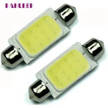 2017 car styling 2AUTO 2Pcs Reading Lights White 41MM 12 Chips COB C5W Car Auto Festoon Interior LED Lights Reading Bulb DC12V