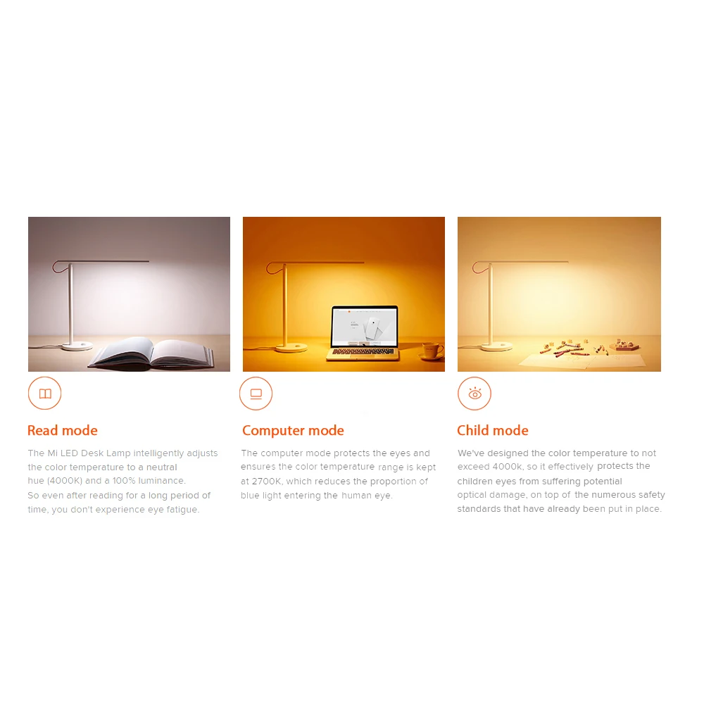 Xiaomi Mijia Smart LED Desk Lamp 4 Lighting Modes Flicker-free Intelligent Dimming APP Remote Contr