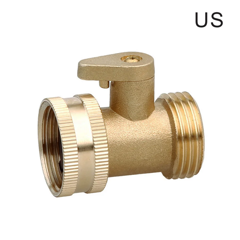 3/4Inch Garden Hose Water Pipe Connector Brass Valve Faucet Taps Splitter With Shut Off Switch US/EU-Drop - Цвет: US