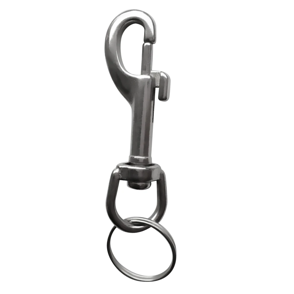 Scuba Diving Dive Diver 316 Stainless Steel Single Ended Bolt Snap Hook Clip with Key Holder Keyring