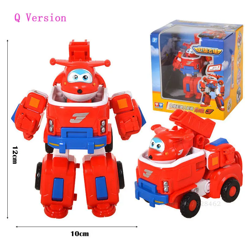Новинка Q версия деформация Броня Супер Крылья спасательный робот фигурки Супер крыло трансформация пожарные игрушечные двигатели - Color: Q With Box JET